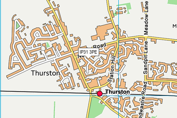 IP31 3PE map - OS VectorMap District (Ordnance Survey)