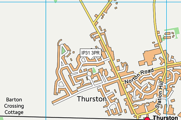 IP31 3PR map - OS VectorMap District (Ordnance Survey)