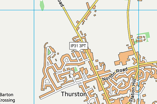 IP31 3PT map - OS VectorMap District (Ordnance Survey)