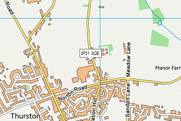 IP31 3QE map - OS VectorMap District (Ordnance Survey)