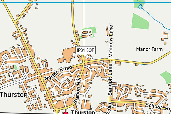 IP31 3QF map - OS VectorMap District (Ordnance Survey)