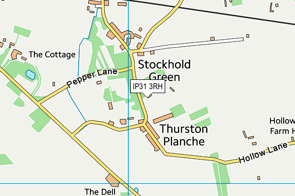 IP31 3RH map - OS VectorMap District (Ordnance Survey)