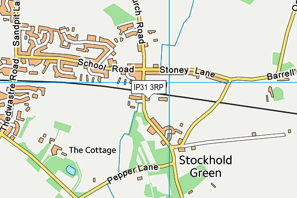 IP31 3RP map - OS VectorMap District (Ordnance Survey)