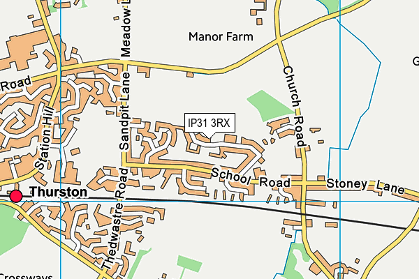 IP31 3RX map - OS VectorMap District (Ordnance Survey)
