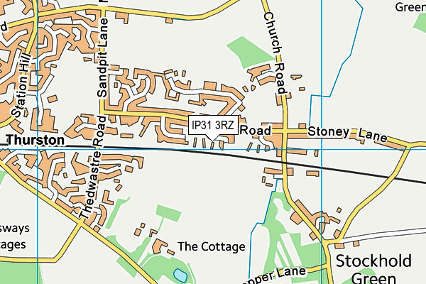 IP31 3RZ map - OS VectorMap District (Ordnance Survey)