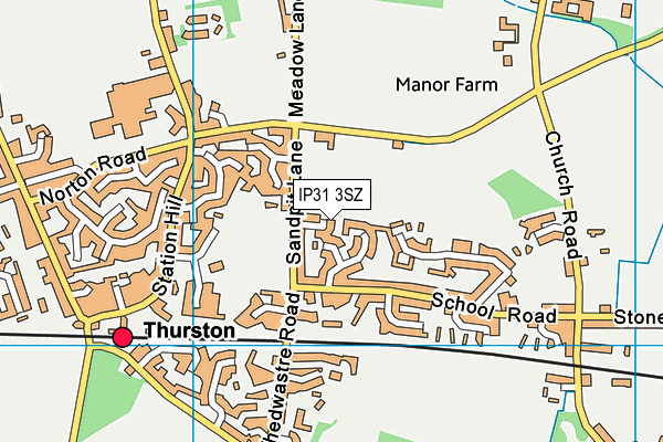 IP31 3SZ map - OS VectorMap District (Ordnance Survey)