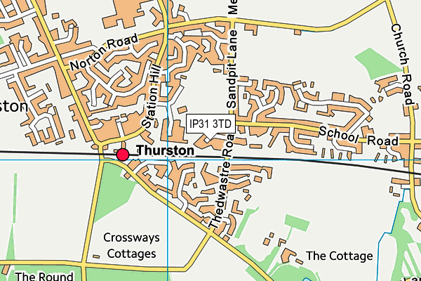 IP31 3TD map - OS VectorMap District (Ordnance Survey)