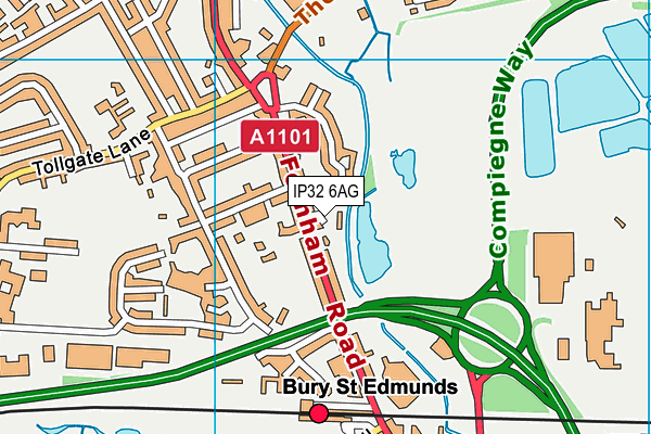 IP32 6AG map - OS VectorMap District (Ordnance Survey)