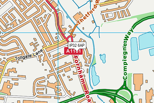 IP32 6AP map - OS VectorMap District (Ordnance Survey)