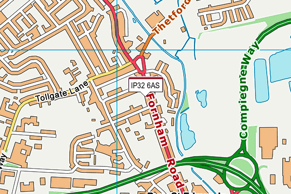 IP32 6AS map - OS VectorMap District (Ordnance Survey)