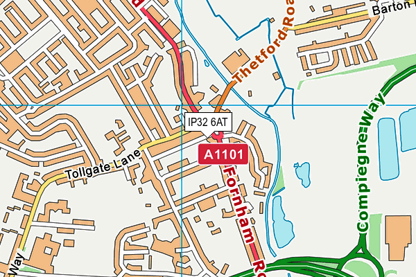 IP32 6AT map - OS VectorMap District (Ordnance Survey)