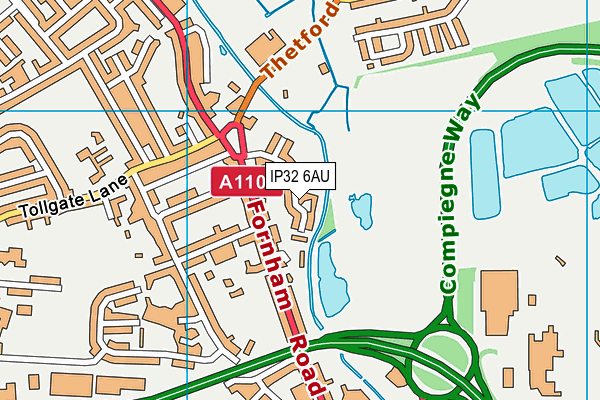 IP32 6AU map - OS VectorMap District (Ordnance Survey)