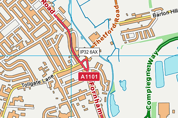 IP32 6AX map - OS VectorMap District (Ordnance Survey)