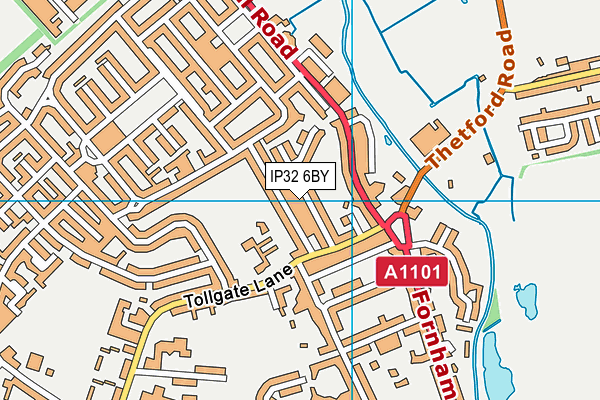 IP32 6BY map - OS VectorMap District (Ordnance Survey)