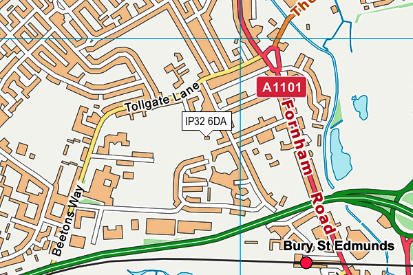 IP32 6DA map - OS VectorMap District (Ordnance Survey)