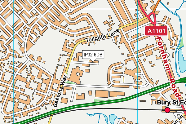 IP32 6DB map - OS VectorMap District (Ordnance Survey)