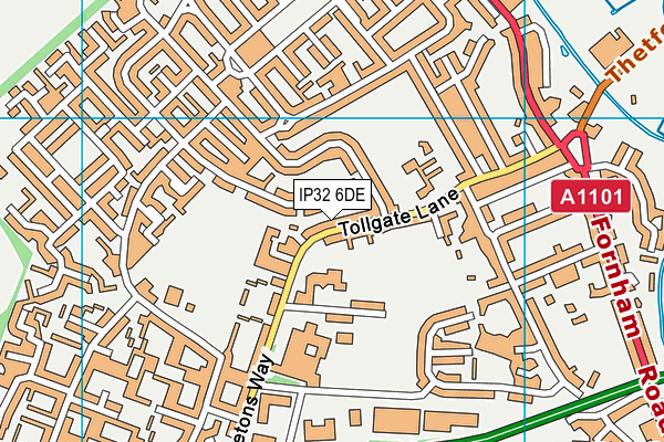 IP32 6DE map - OS VectorMap District (Ordnance Survey)