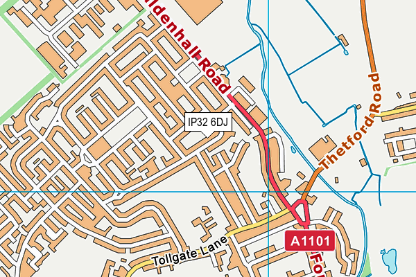 IP32 6DJ map - OS VectorMap District (Ordnance Survey)