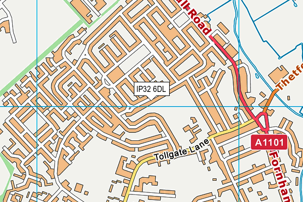 IP32 6DL map - OS VectorMap District (Ordnance Survey)