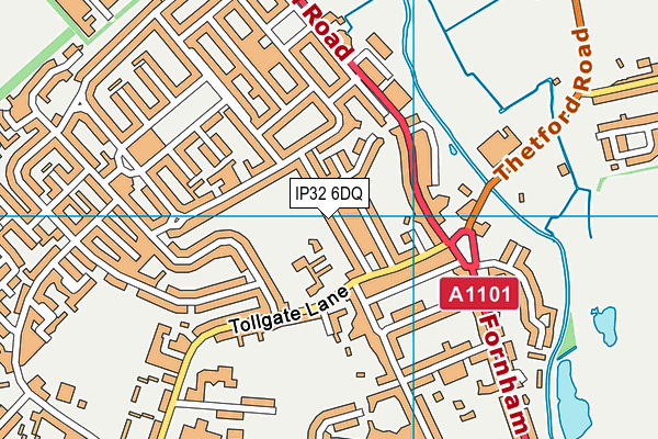 IP32 6DQ map - OS VectorMap District (Ordnance Survey)