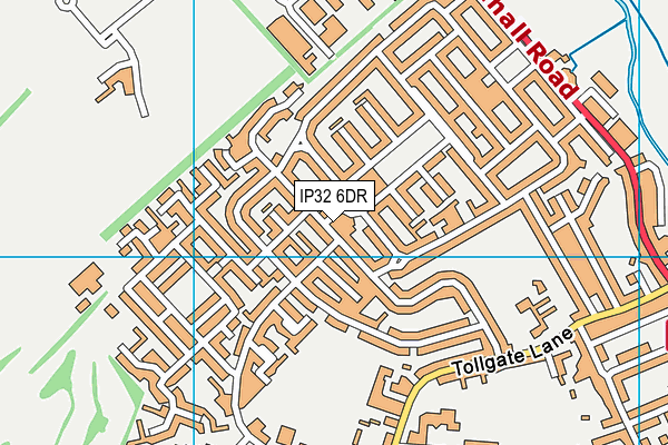 IP32 6DR map - OS VectorMap District (Ordnance Survey)