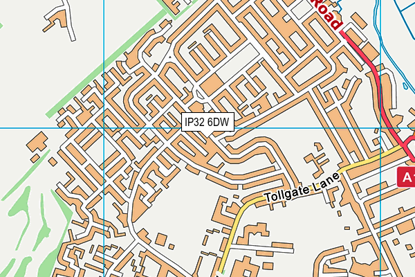IP32 6DW map - OS VectorMap District (Ordnance Survey)