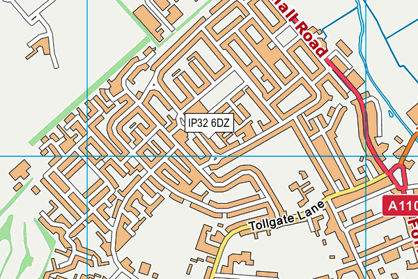 IP32 6DZ map - OS VectorMap District (Ordnance Survey)