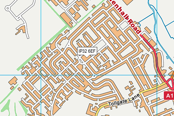 IP32 6EF map - OS VectorMap District (Ordnance Survey)