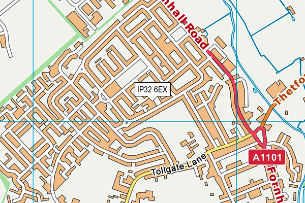 IP32 6EX map - OS VectorMap District (Ordnance Survey)