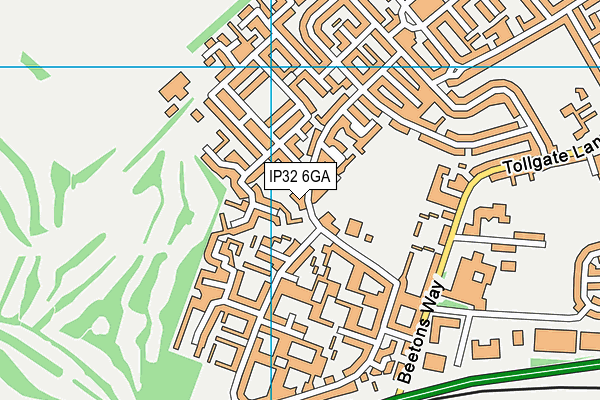 IP32 6GA map - OS VectorMap District (Ordnance Survey)