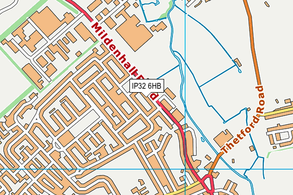 IP32 6HB map - OS VectorMap District (Ordnance Survey)