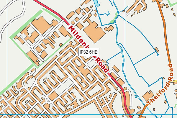 IP32 6HE map - OS VectorMap District (Ordnance Survey)