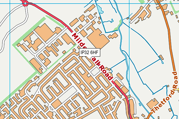 IP32 6HF map - OS VectorMap District (Ordnance Survey)