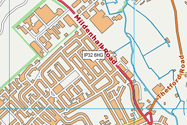 IP32 6HG map - OS VectorMap District (Ordnance Survey)