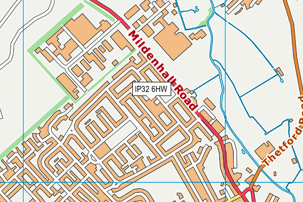 IP32 6HW map - OS VectorMap District (Ordnance Survey)