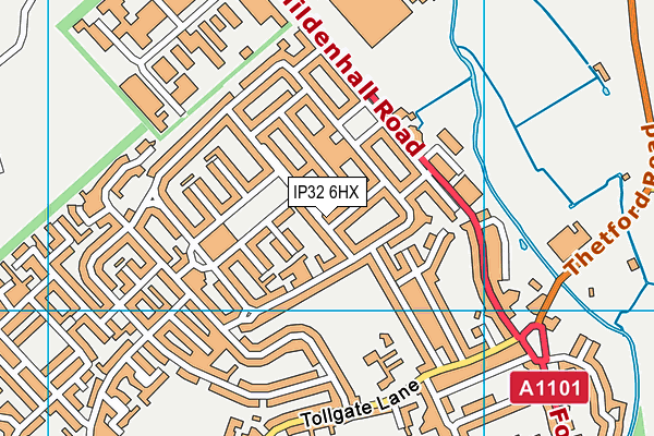 IP32 6HX map - OS VectorMap District (Ordnance Survey)