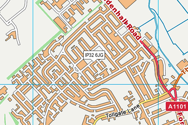 IP32 6JG map - OS VectorMap District (Ordnance Survey)