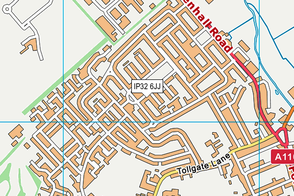 IP32 6JJ map - OS VectorMap District (Ordnance Survey)