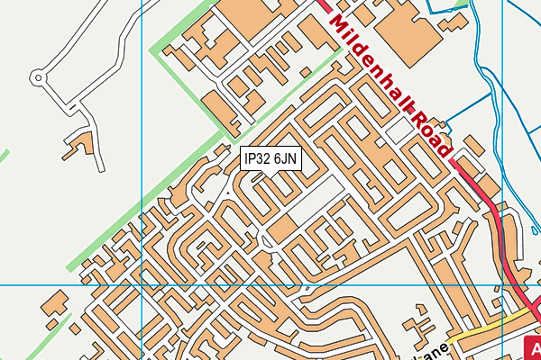 IP32 6JN map - OS VectorMap District (Ordnance Survey)