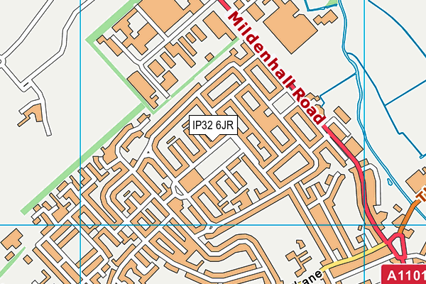 IP32 6JR map - OS VectorMap District (Ordnance Survey)