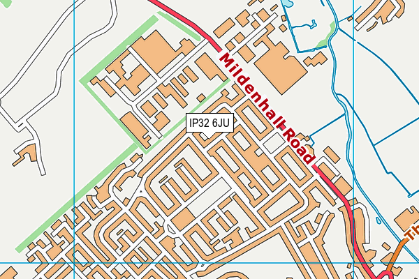 IP32 6JU map - OS VectorMap District (Ordnance Survey)