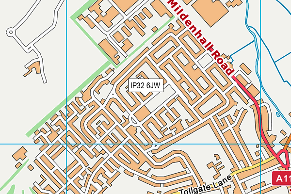 IP32 6JW map - OS VectorMap District (Ordnance Survey)