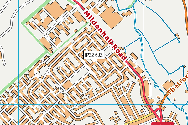 IP32 6JZ map - OS VectorMap District (Ordnance Survey)