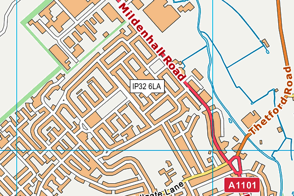 IP32 6LA map - OS VectorMap District (Ordnance Survey)