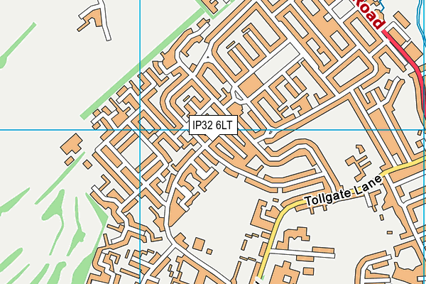 IP32 6LT map - OS VectorMap District (Ordnance Survey)