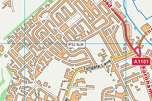 IP32 6LW map - OS VectorMap District (Ordnance Survey)