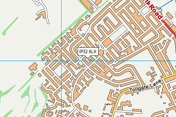 IP32 6LX map - OS VectorMap District (Ordnance Survey)