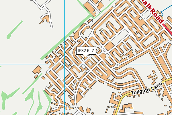 IP32 6LZ map - OS VectorMap District (Ordnance Survey)