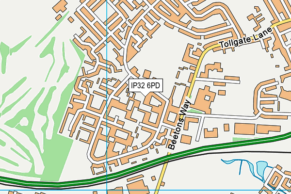 IP32 6PD map - OS VectorMap District (Ordnance Survey)