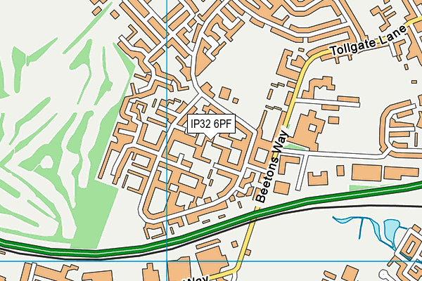 IP32 6PF map - OS VectorMap District (Ordnance Survey)